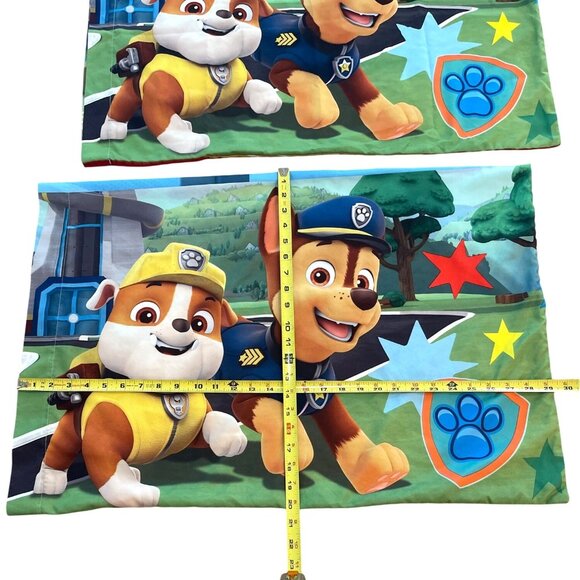 Kid 3 Piece Set Paw Patrol Nickelodeon Blue Twin Flat Sheet Pillowcases Bedding - Picture 10 of 12